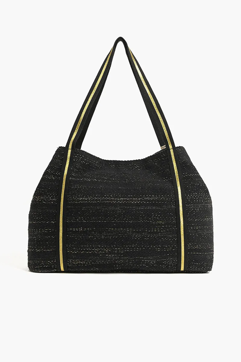 Luxe Love Tote - Hand Beaded Large Black Tote For Women sold by America & Beyond product image thumbnail 4