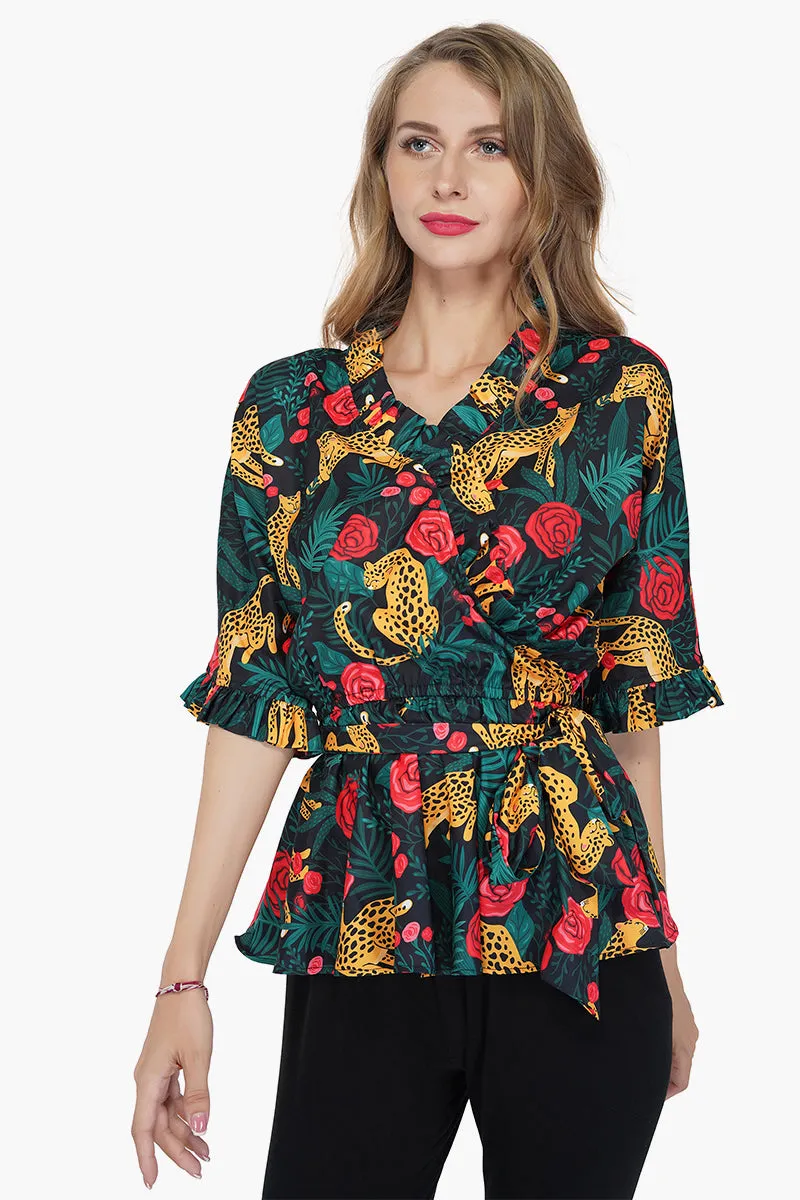 Jaguar Paradise Peplum Top sold by America & Beyond product image thumbnail 3