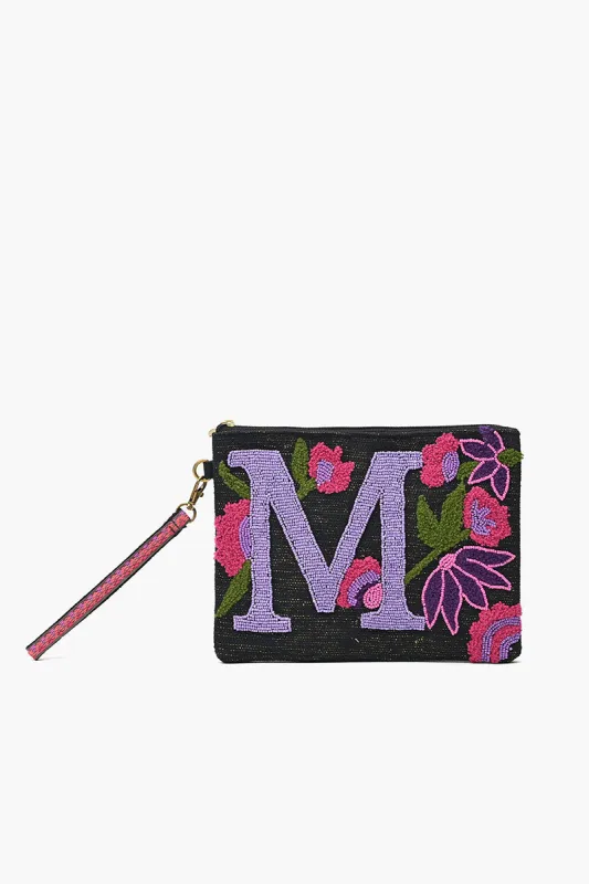 M Personalized Initial Embellished Wristlet Pouch sold by America & Beyond