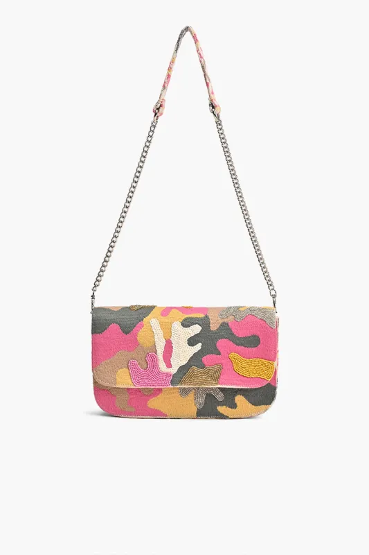 Pink Camo Embellished Shoulder Bag sold by America & Beyond