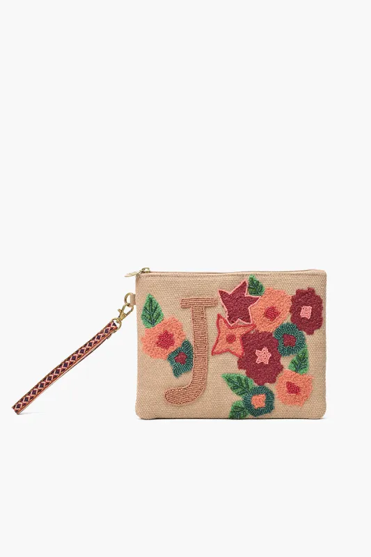 J Personalized Initial Embellished Wristlet Pouch sold by America & Beyond
