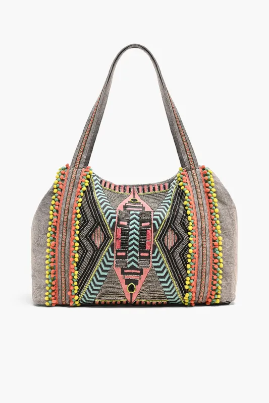Gargoyle Embellished Gray Hand Beaded Tote sold by America & Beyond