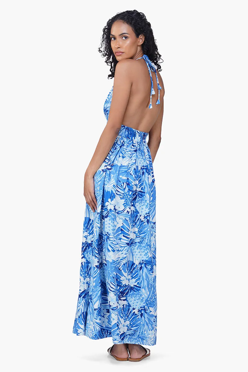Tropical Blue Maxi Dress sold by America & Beyond product image thumbnail 4