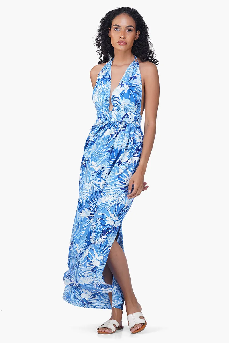 Tropical Blue Maxi Dress sold by America & Beyond