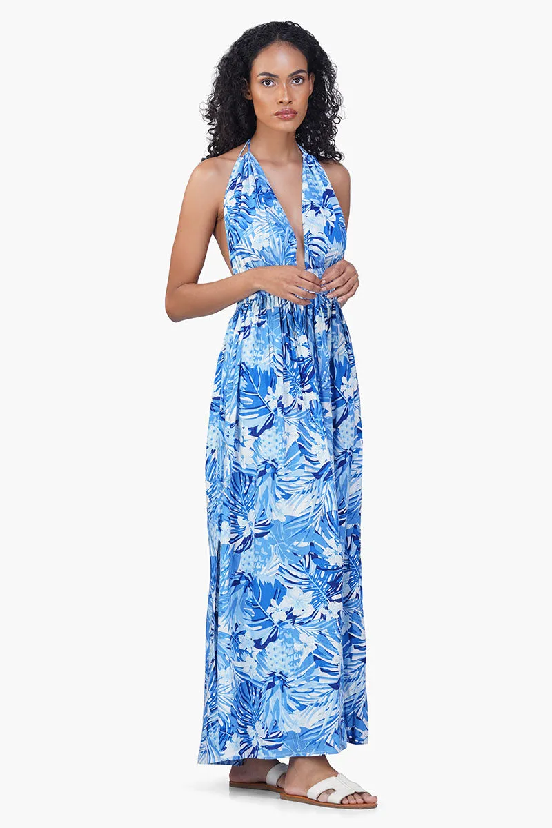 Tropical Blue Maxi Dress sold by America & Beyond product image thumbnail 2