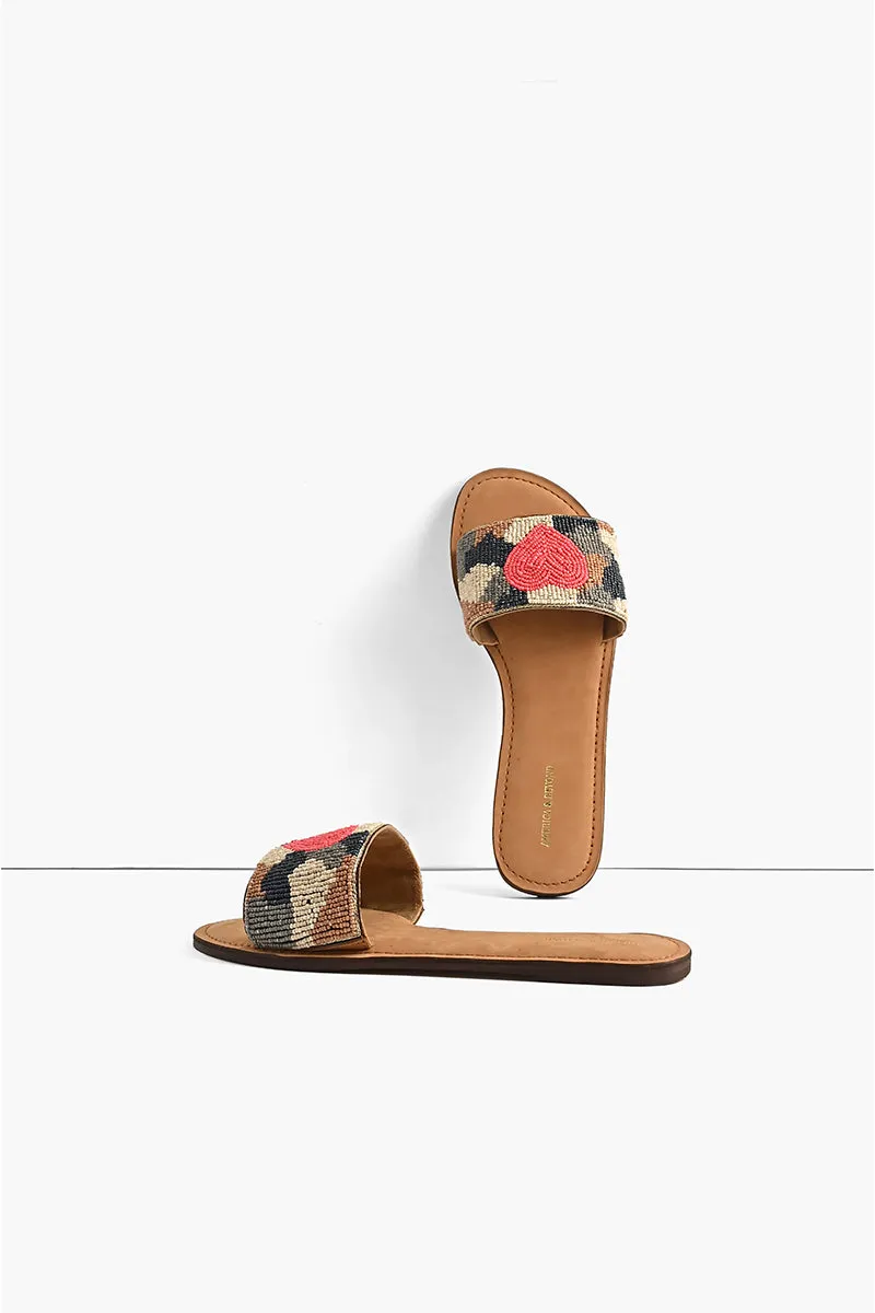 Don't Hide Your Heart Beaded Slide Sandals sold by America & Beyond product image thumbnail 2