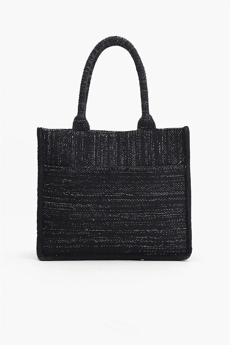 Black Luxe Embellished Tote sold by America & Beyond product image thumbnail 4