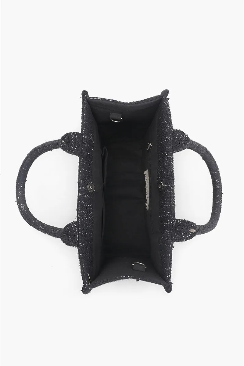 Black Luxe Embellished Tote sold by America & Beyond product image thumbnail 5