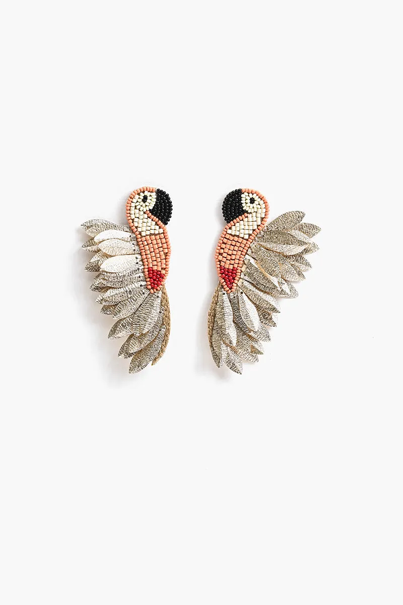 Peachy Parrot Earrings sold by America & Beyond