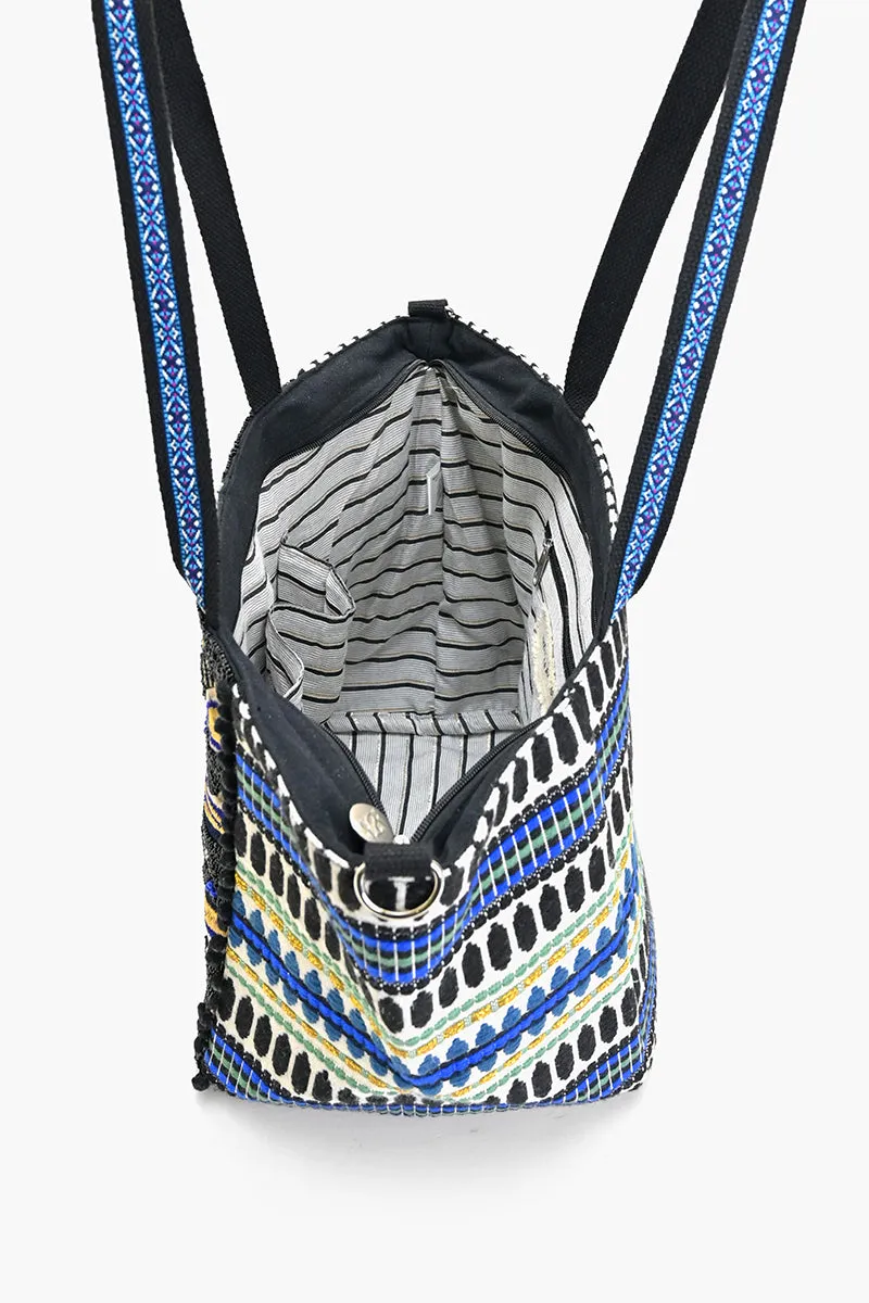 Black Navy Butterfly Embellished Tote sold by America & Beyond product image thumbnail 5