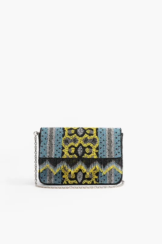 Snakeskin Bead Fringe Crossbody Bag sold by America & Beyond