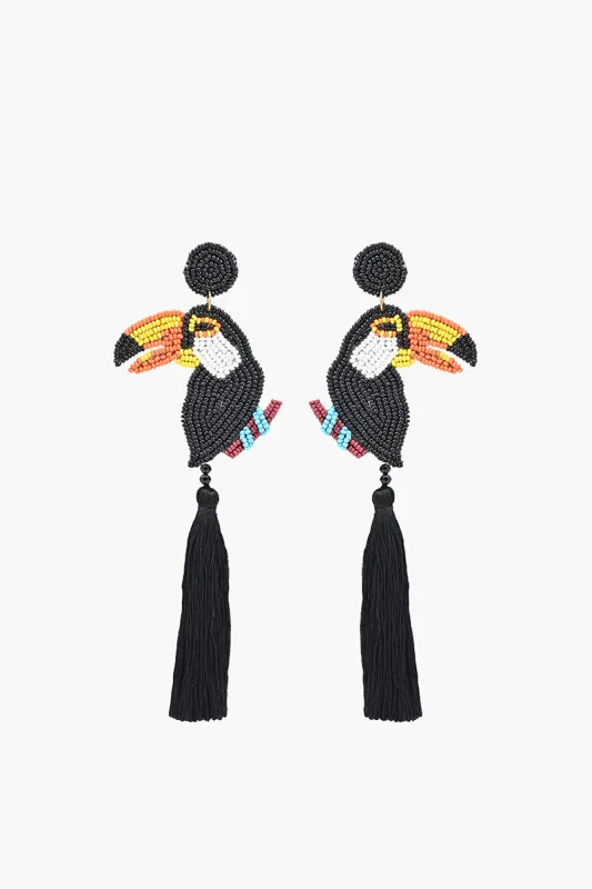 Toucan Paradise Beaded Earrings sold by America & Beyond