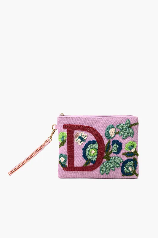 D Personalized Initial Embellished Wristlet Pouch sold by America & Beyond