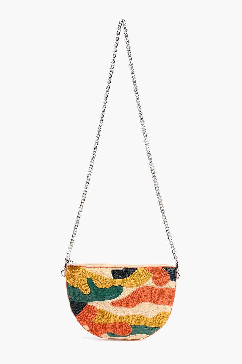 Orange Camo Embellished Crossbody Pouch with Coin Pouch sold by America & Beyond product image thumbnail 2