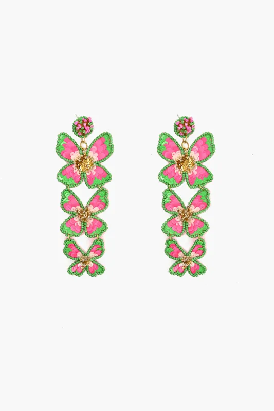 Pretty Pink Floral Earrings sold by America & Beyond