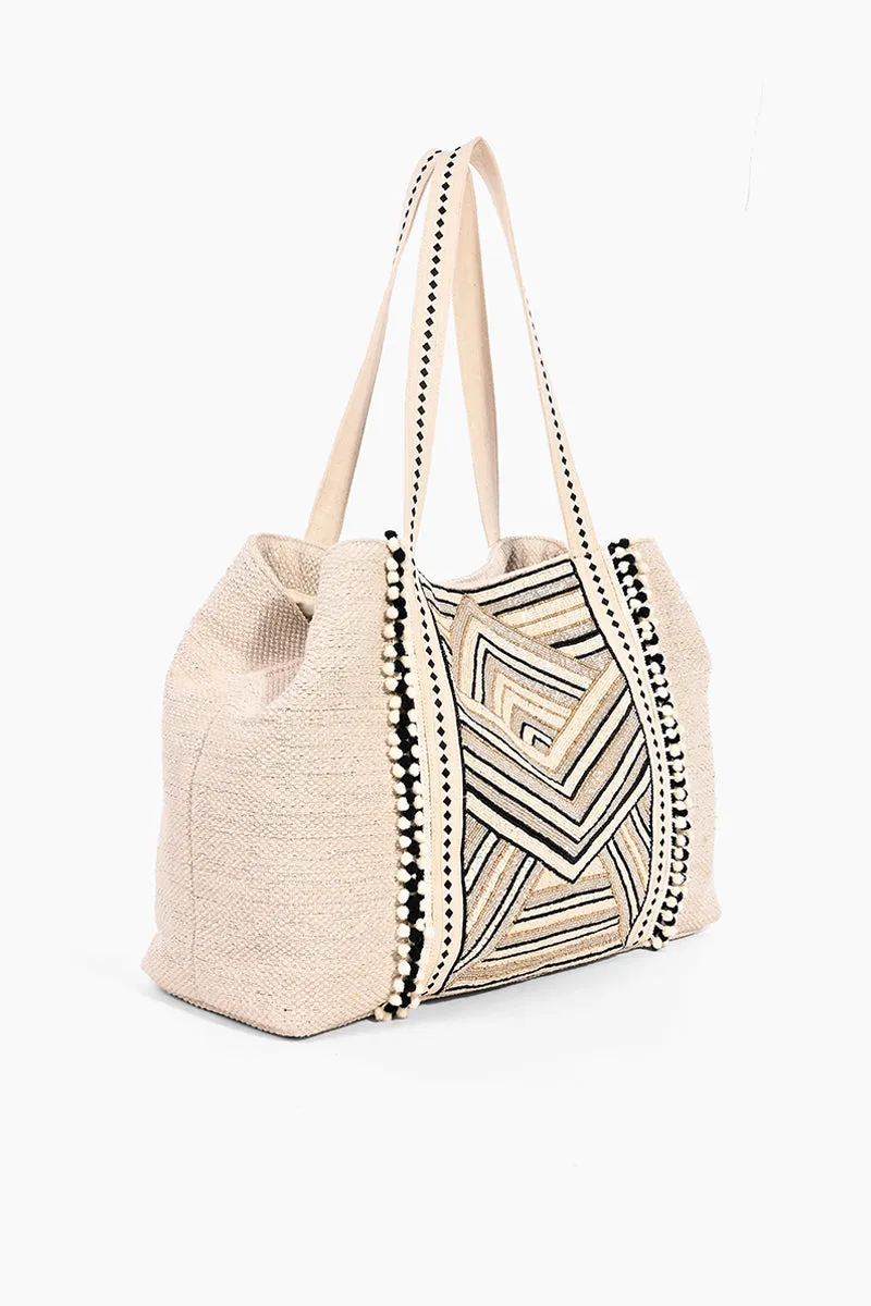 Golden Glam Hand Beaded Metallic Tote sold by America & Beyond product image thumbnail 3