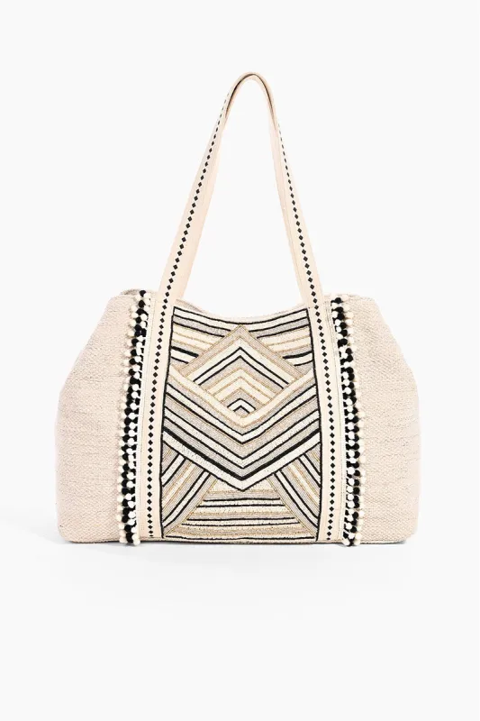 Golden Glam Hand Beaded Metallic Tote sold by America & Beyond