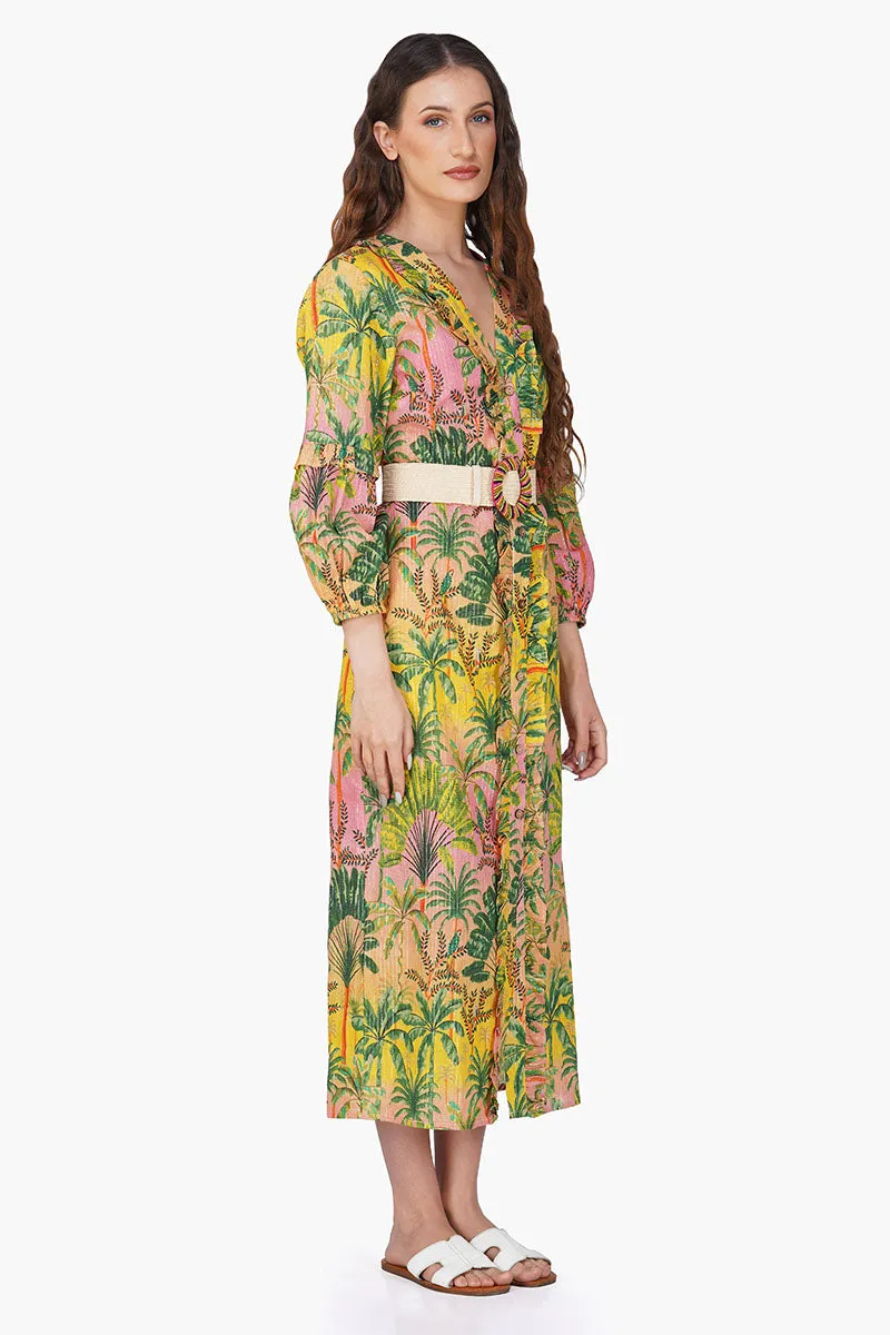 Endless Summer Printed Ruffles Shirt Dress sold by America & Beyond product image thumbnail 2
