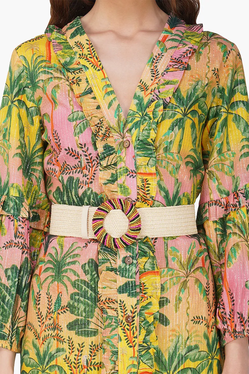 Endless Summer Printed Ruffles Shirt Dress sold by America & Beyond product image thumbnail 5
