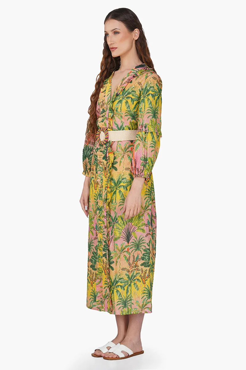 Endless Summer Printed Ruffles Shirt Dress sold by America & Beyond product image thumbnail 3