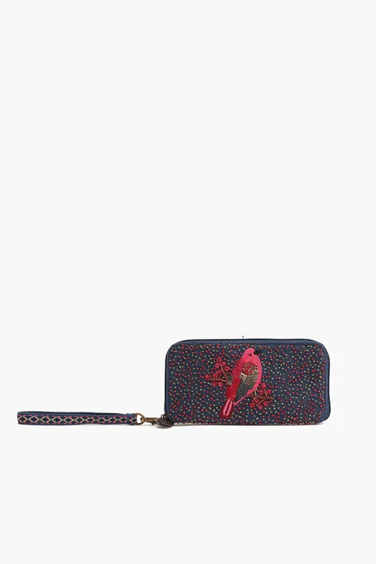 Embellished Wallet with wristlet-Birds sold by America & Beyond