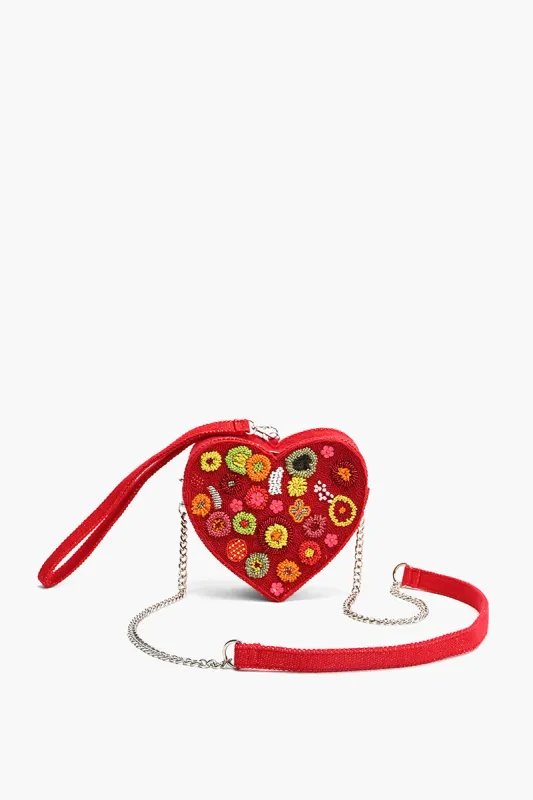 Crimson Blossom Heart shaped Clutch sold by America & Beyond