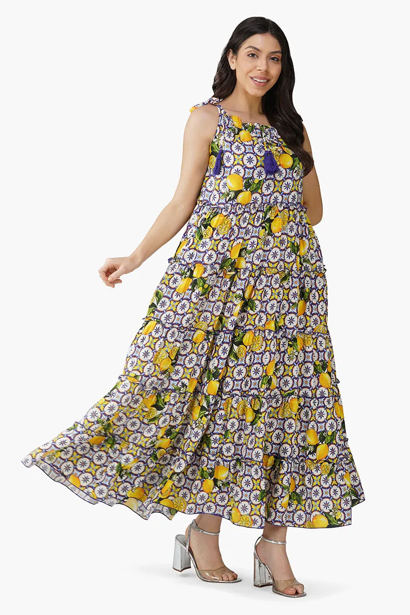 Citrus Lemon Maxi Dress sold by America & Beyond product image thumbnail 2