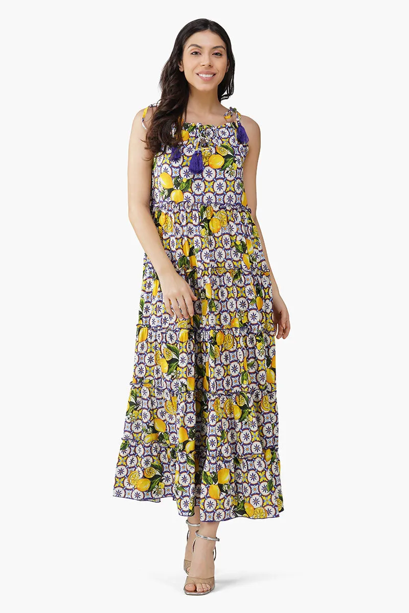 Citrus Lemon Maxi Dress sold by America & Beyond