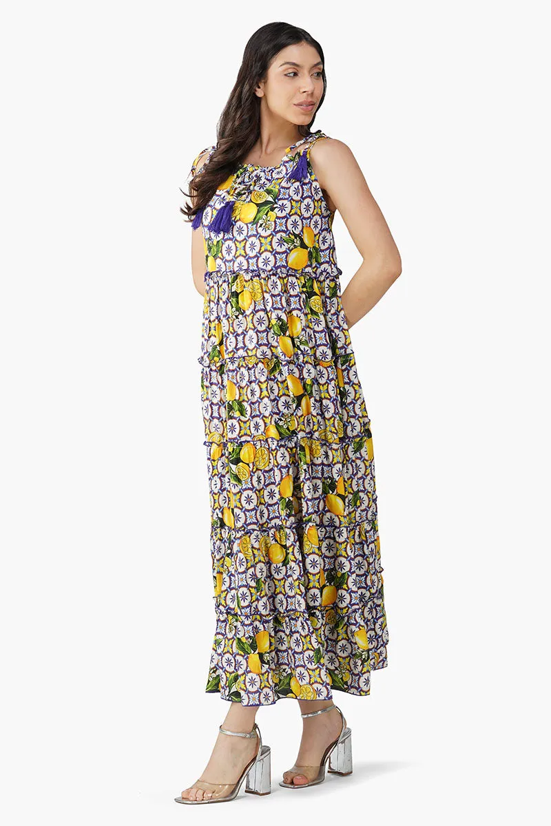 Citrus Lemon Maxi Dress sold by America & Beyond product image thumbnail 3