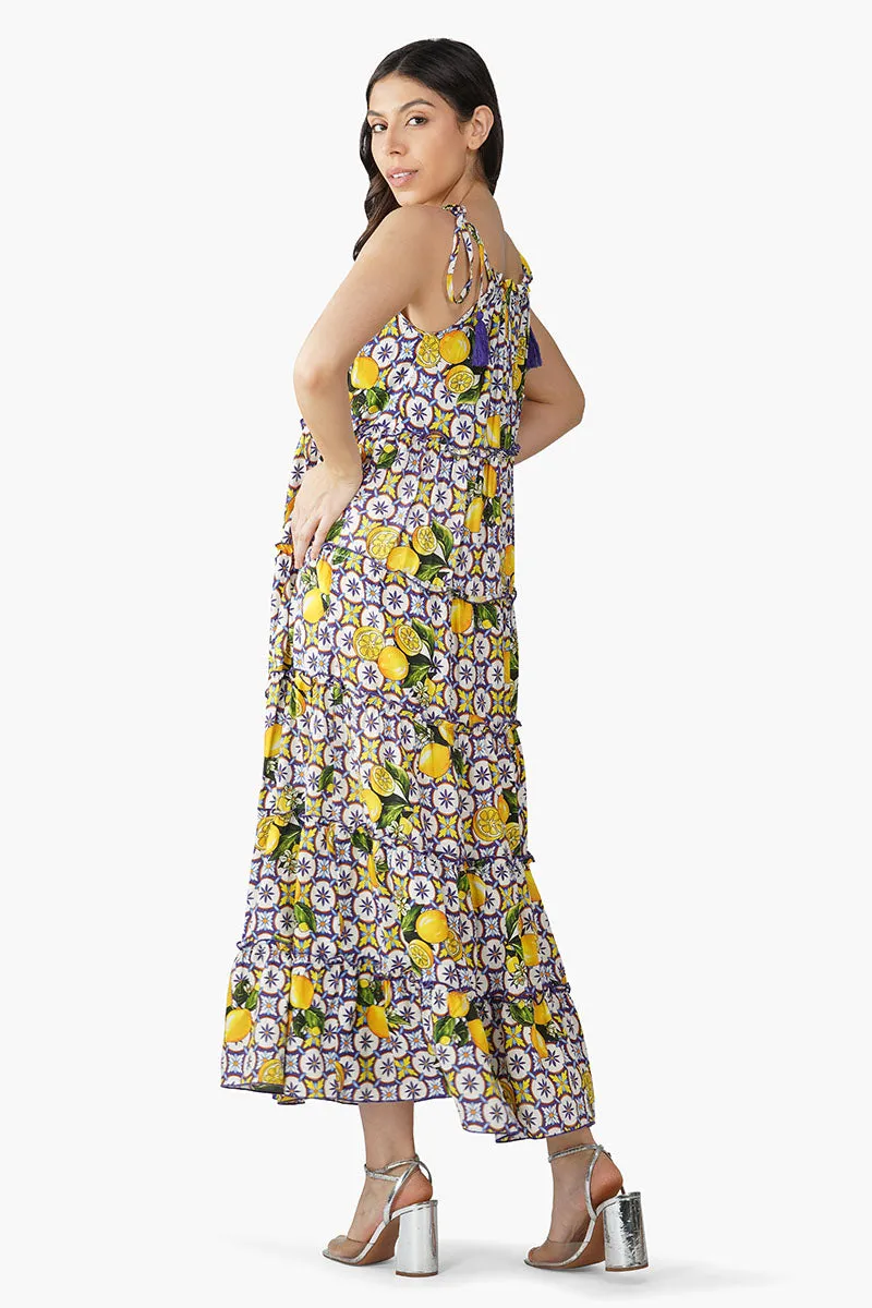 Citrus Lemon Maxi Dress sold by America & Beyond product image thumbnail 4
