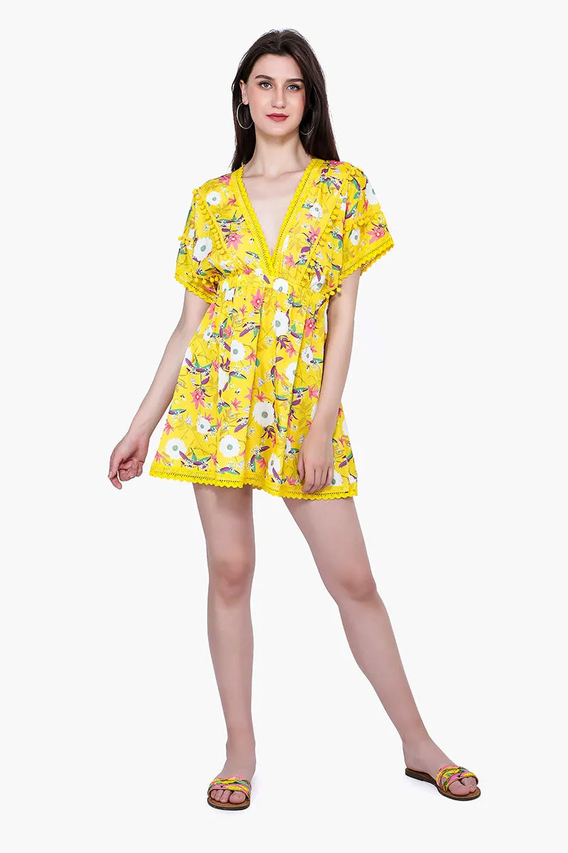 Sunshine Florals Pompom Dress sold by America & Beyond