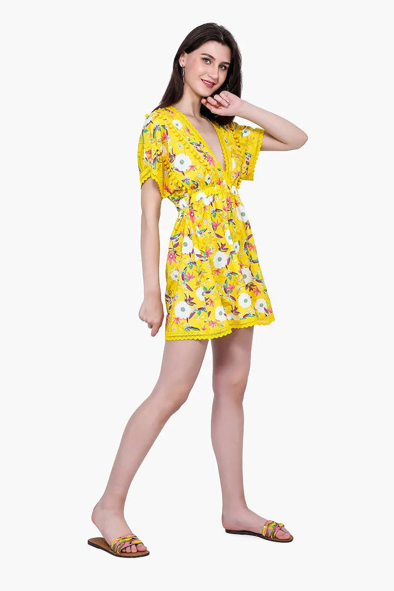 Sunshine Florals Pompom Dress sold by America & Beyond product image thumbnail 2