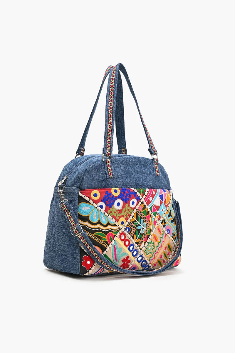 Glamorous Embellished Traveler with Crossbody-Denim sold by America & Beyond product image thumbnail 3