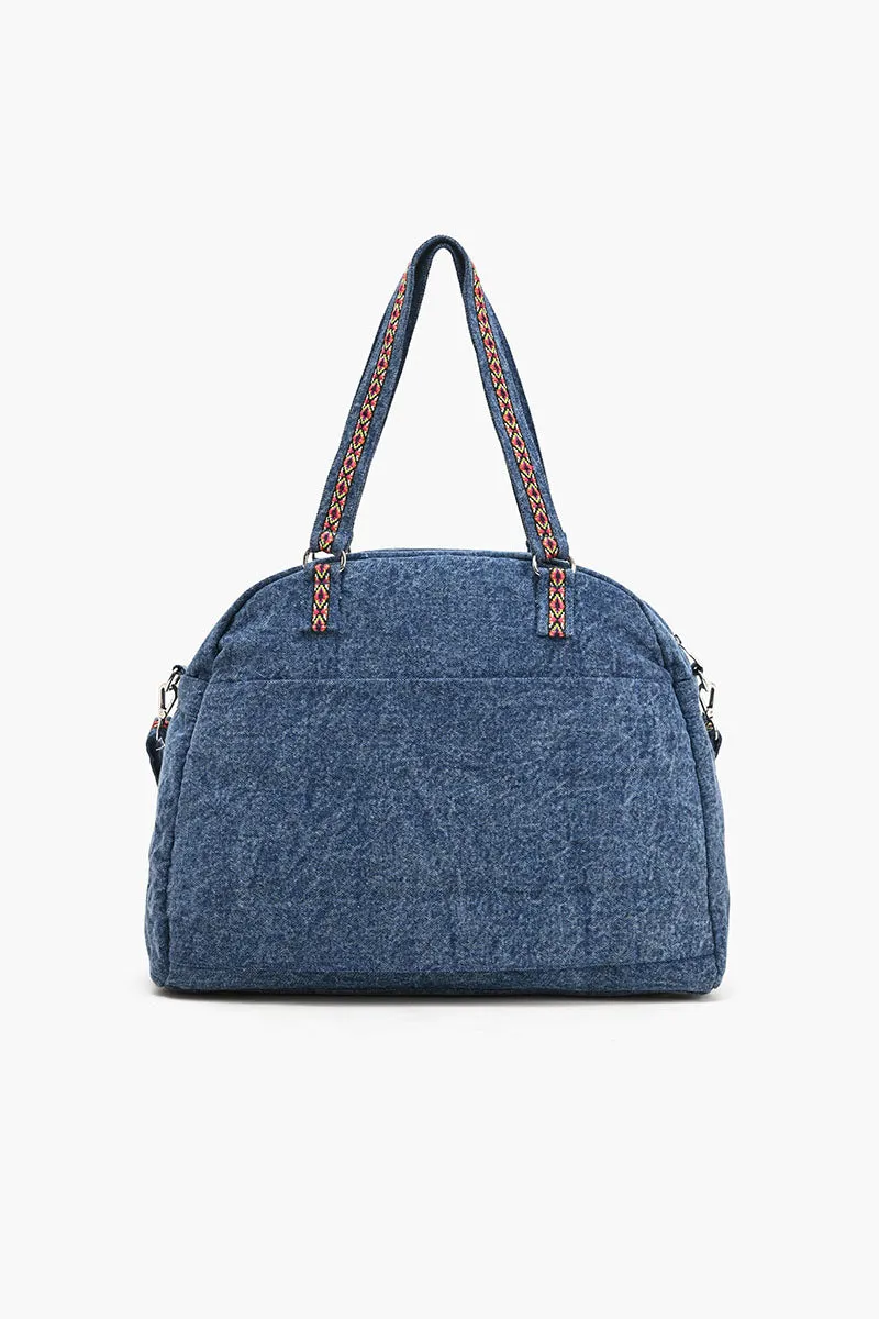 Glamorous Embellished Traveler with Crossbody-Denim sold by America & Beyond product image thumbnail 5