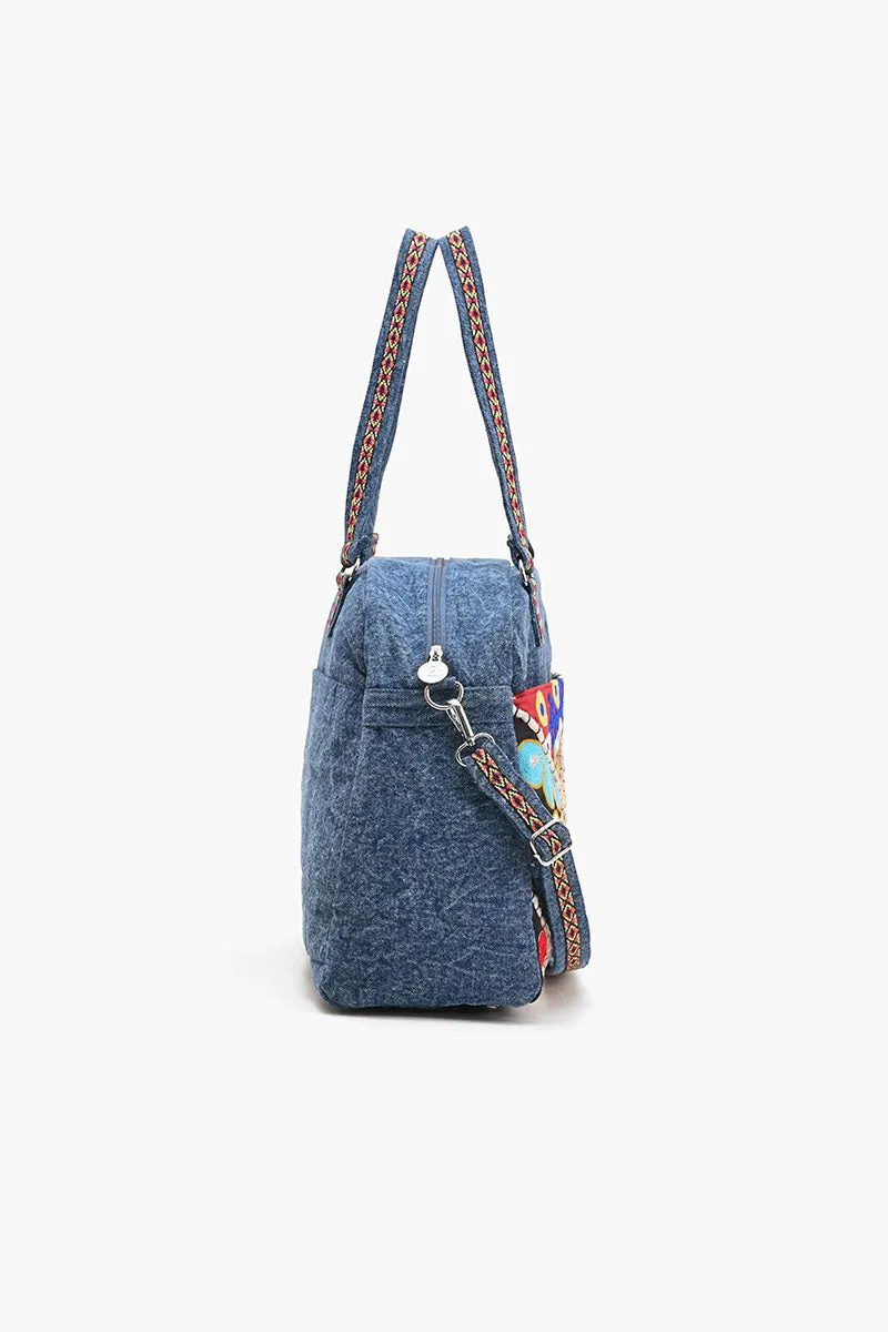 Glamorous Embellished Traveler with Crossbody-Denim sold by America & Beyond product image thumbnail 4