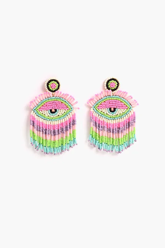 Pink Lazy Eye Earrings sold by America & Beyond