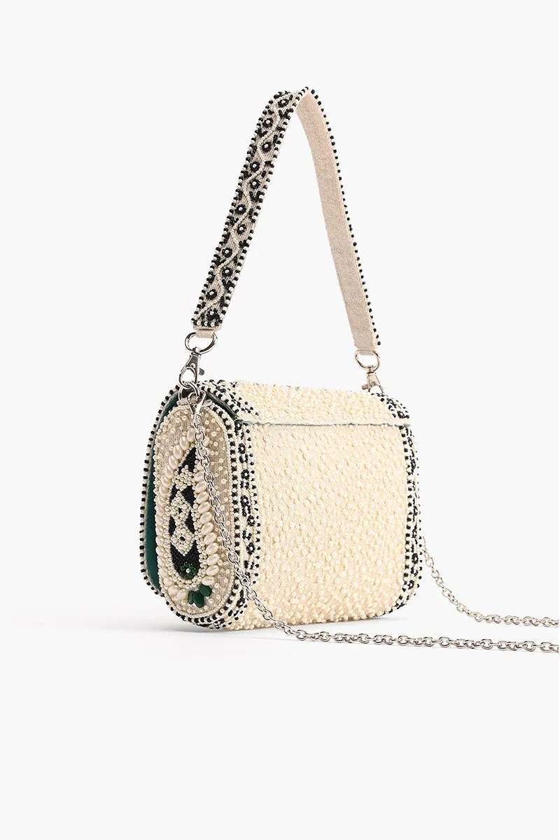 Emerald Stone Embellished Shoulder Bag sold by America & Beyond product image thumbnail 4