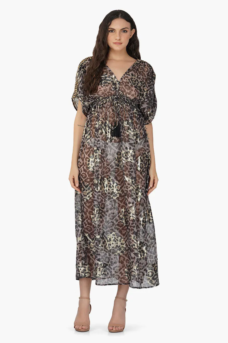 Black Panther Shiny Maxi Dress sold by America & Beyond