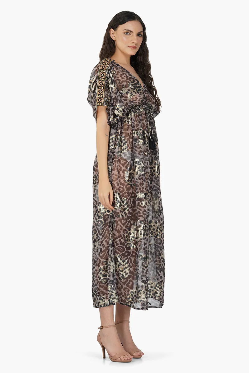 Black Panther Shiny Maxi Dress sold by America & Beyond product image thumbnail 2