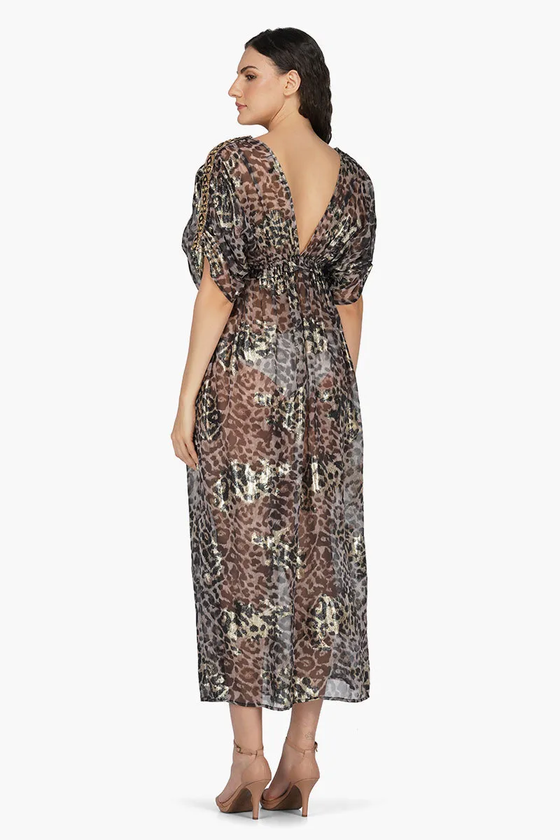 Black Panther Shiny Maxi Dress sold by America & Beyond product image thumbnail 4
