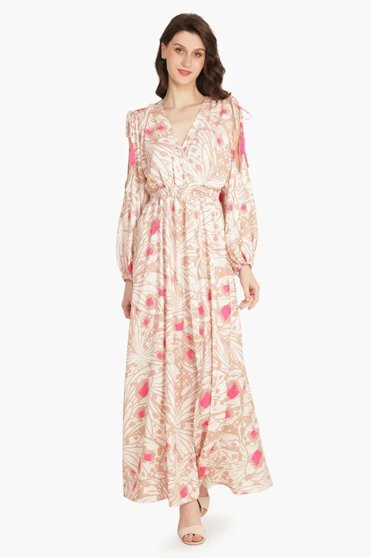 Misty Rose Butterfly Cold Shoulder Dress sold by America & Beyond