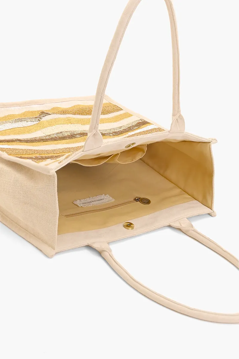 Luxe Gold Embellished Large Book Tote sold by America & Beyond product image thumbnail 5