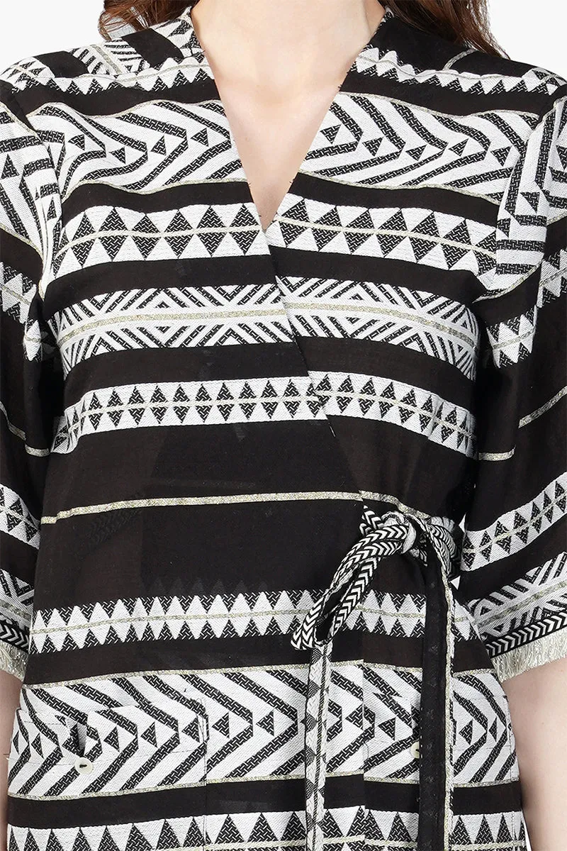 Lori Mexican Striped Kimono Cover Up Dress sold by America & Beyond product image thumbnail 5