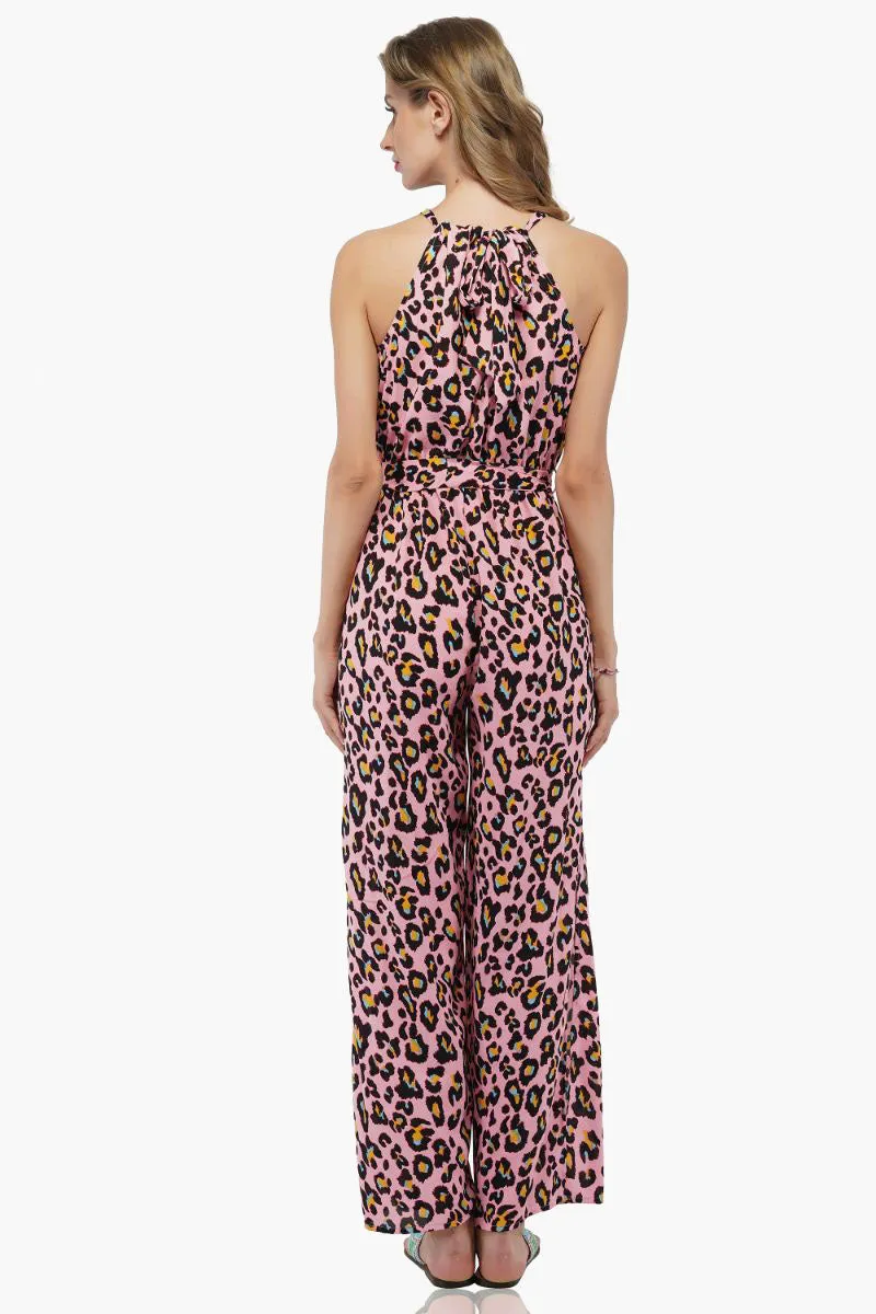 Pink Jaguar Jumpsuit-Pink Animal Print Jumpsuit For Women sold by America & Beyond product image thumbnail 4