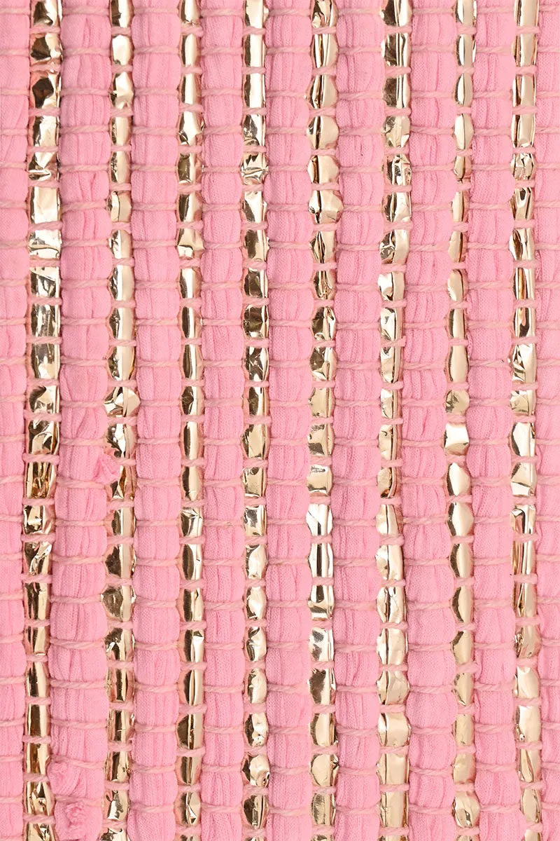 Natural Beauty Upcyled Hand Woven Pink Tote sold by America & Beyond product image thumbnail 2