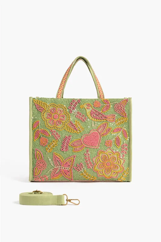 Forest bloom Embellished Bag sold by America & Beyond