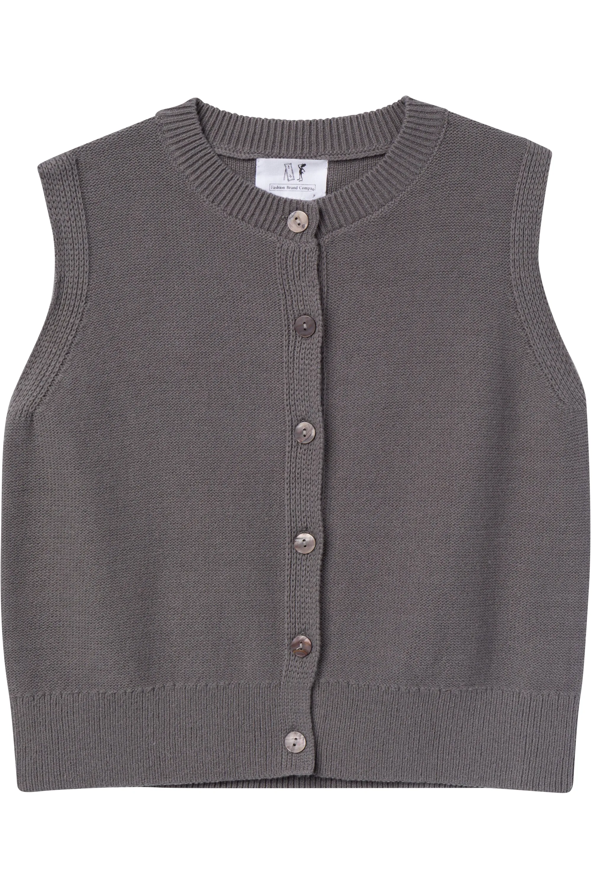 Grey Cotton Crop Sweater Vest sold by Fashion Brand Company product image thumbnail 2