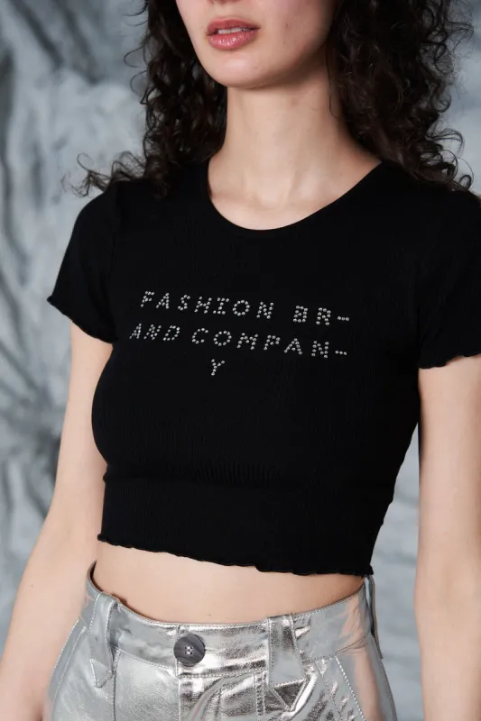 FBC Lettuce Hem Tencel Crop Tee made by Fashion Brand Company