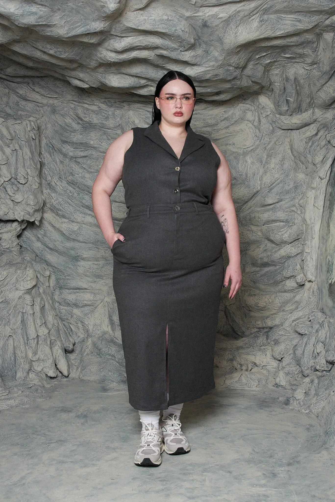 Business Pencil Skirt Dark Gray sold by Fashion Brand Company product image thumbnail 3