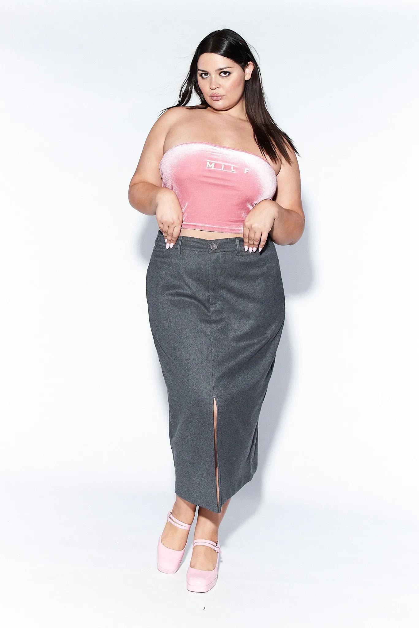 Business Pencil Skirt Dark Gray sold by Fashion Brand Company product image thumbnail 5